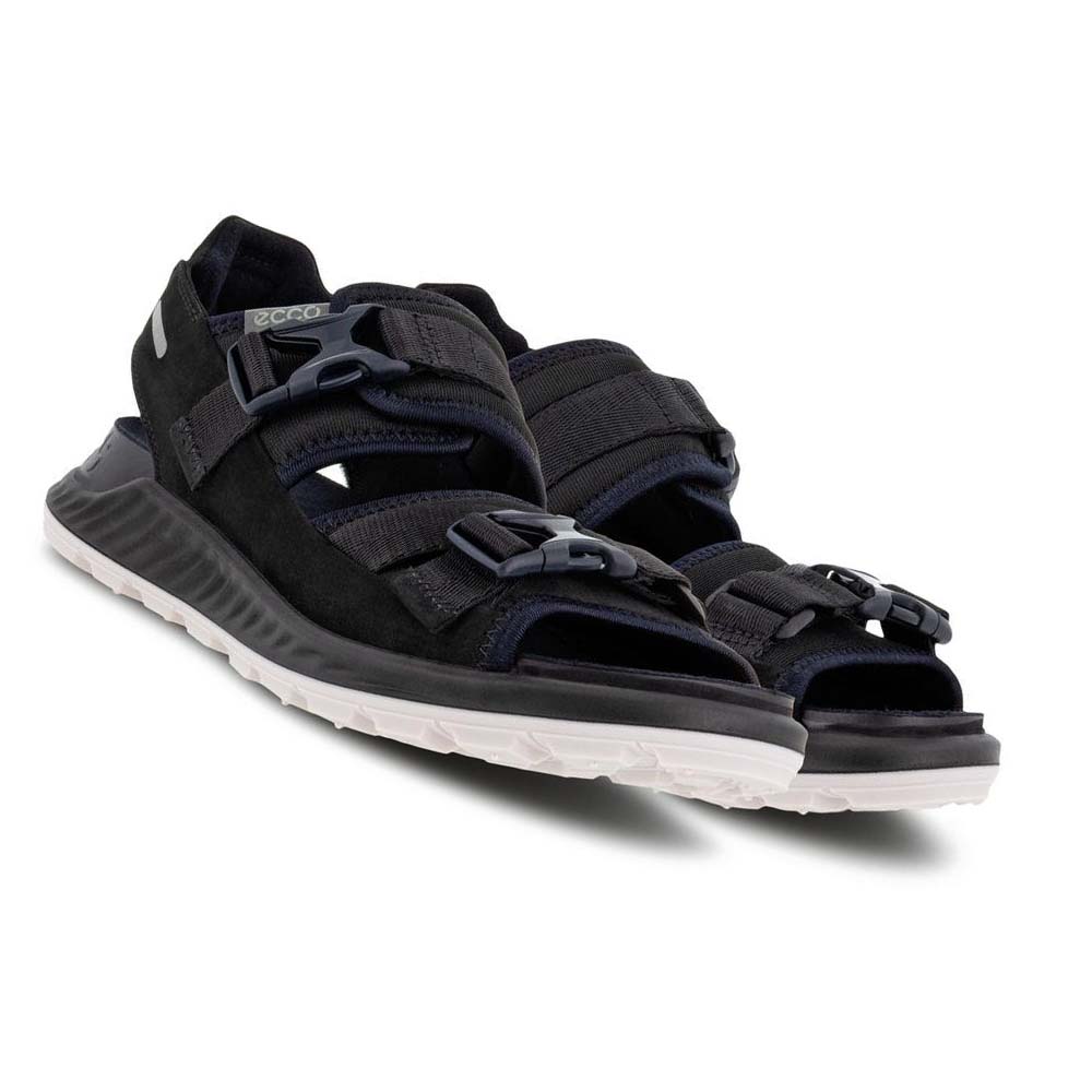 Women's Ecco Exowrap 2 Strap Buckle Sandals Black / Black | Canada 171BEX